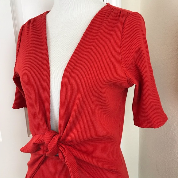 Urban Outfitters Tops - Urban Outfitters Bow Tie Body Con Bodysuit L